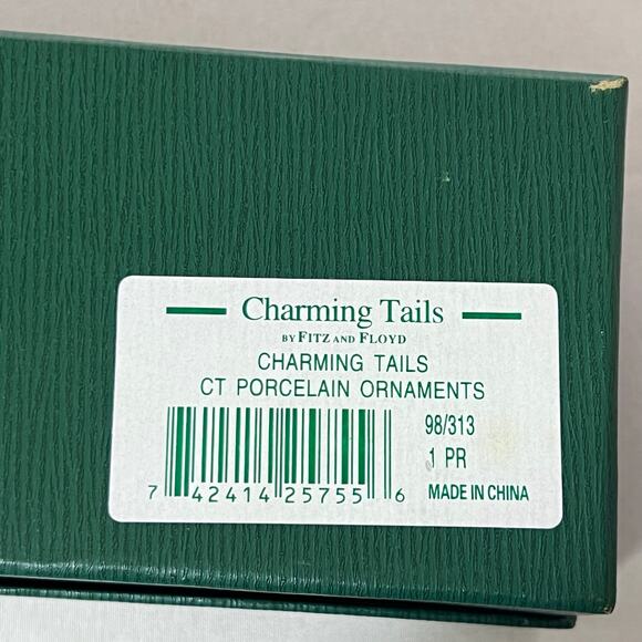 Vintage Charming Tales Fitz Floyd Mouse Mice Porcelain Ornament Figurines Pair - Picture 12 of 13